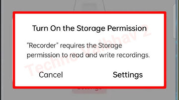 Turn On The Storage Permission || Recorder Requires Storage Permission Fix Voice Recorder Problem