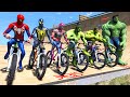 TEAM SPIDER MAN VS TEAM HULK Super Bicycles Competition #5 (Funny Contest) - GTA V Mods