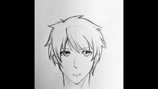 How to draw basic male anime character (without drawing a circle)