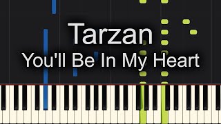 Tarzan You'll Be In My Heart Piano Tutorial Synthesia (easy) chords