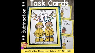 Spring Subtraction Task Cards