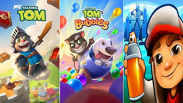 My Talking Tom vs Talking Tom Bubble Shooter - Subway Surfers Gameplay