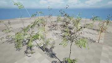 Game-Ready Low Poly Foliage & Trunks 3D Model Collection wind animated in unreal engine