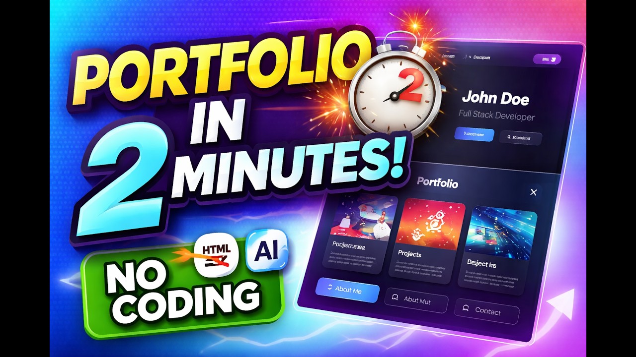 python + javascript - portfolio web app tutorial -... π How I Created Portfolio Website in just 2 Minutes π₯ (No Coding) - YouTube