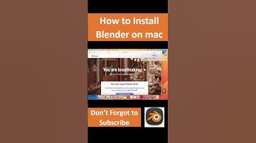 How to Install Blender on mac !