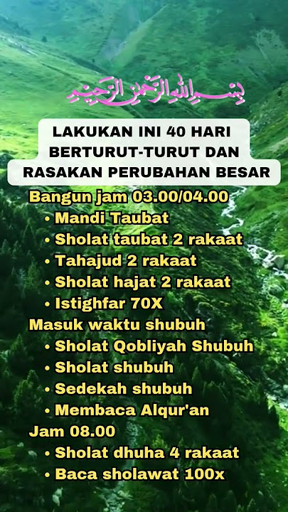 Lakukan ini selama 40 hari berturut-turut dan rasakan perubahan besar!#dosa #doa #dzikir #dhuha
