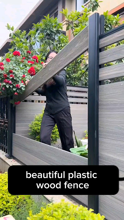 Beautiful  Vynle Wood Fence #satisfying #garden