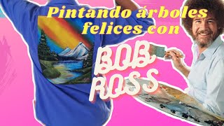 Pinte una camisa siguiendo un tutorial de Bob Ross |Rediseñando mi armario| BOB ROSS 🏞️🌲👩‍🎨