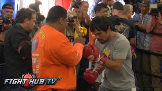 Floyd Mayweather Vs Manny Pacquiao Full Video-Pacquiao Full Media Workout