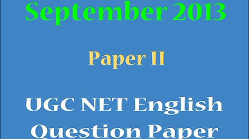 September 2013 Paper II UGC NET English Previous Year Question Paper | NTA UGC NET English