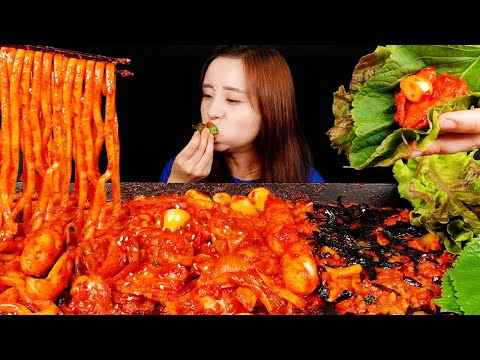 ASMR (cooking) 닭갈비 Stir-fried spicy chicken (Dak-galbi) MUKBANG