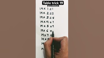 Table of 19/Easy way to learn table 19/19 ka table#maths #shortsfeed #shortvideo #table