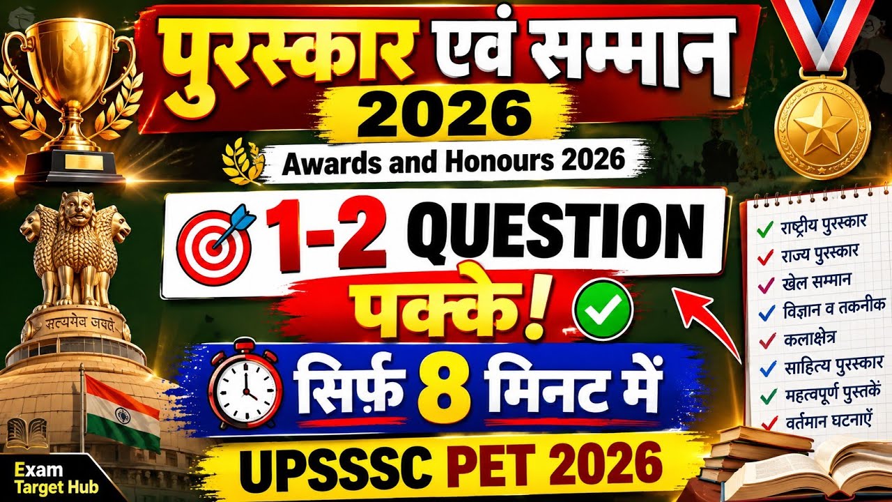 Puraskar aur Samman 2026 | Awards and Honours 2026 | UPSSSC PET 2026 | PET GK