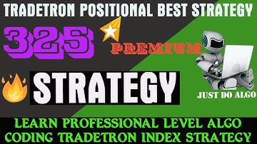 325 Hedging Strategies | Best Option Hedging Strategy | Recovery Strategy | #tradetron #justdoalgo