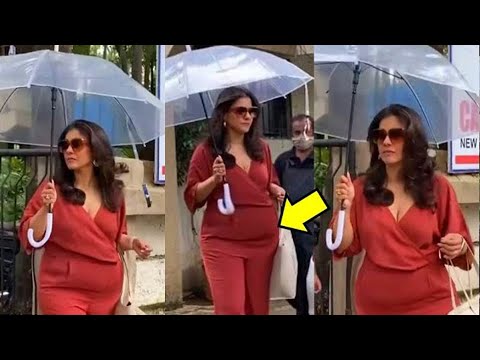 OMG! 3rd time Pregnant Kajol flaunts her Baby bump with hubby Ajay Devgan