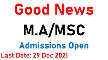 Good News | MA/MSC Admissions Spring 2022 | Must Apply All Students | GU MA MSC Admissions 2022