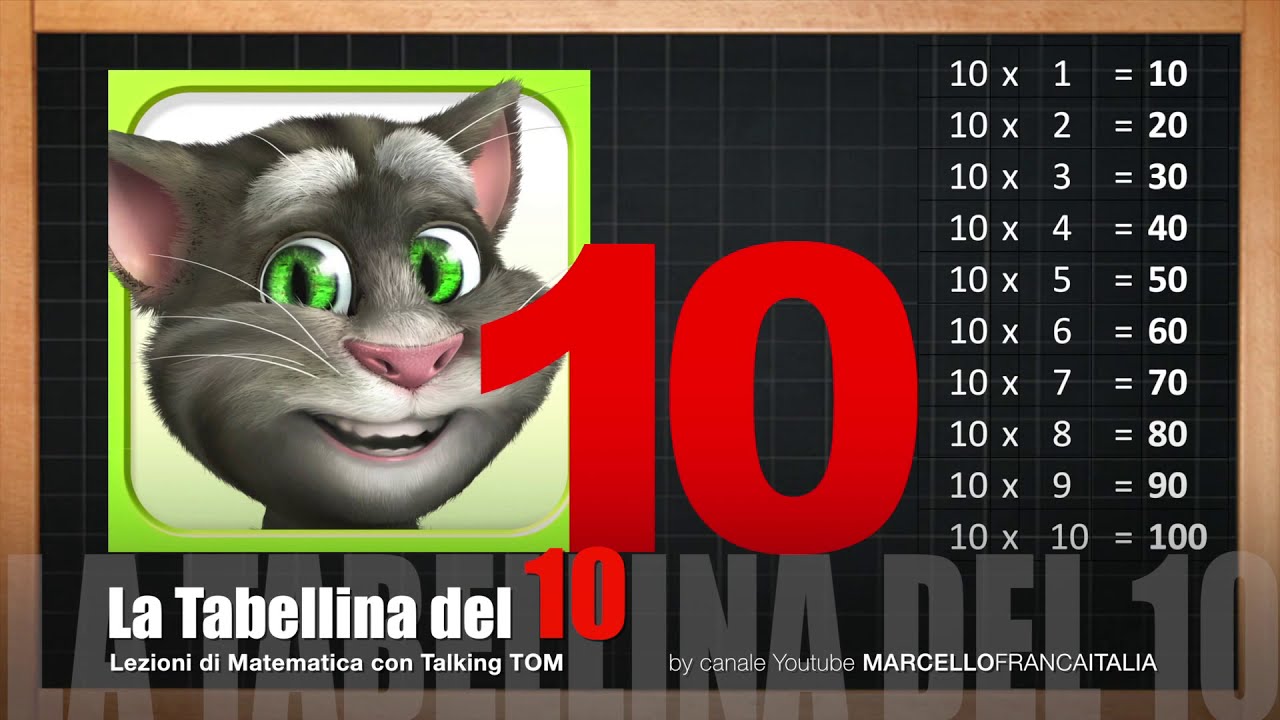 Tabellina Del Dieci Talking Tom Lezione Di Matematica Youtube