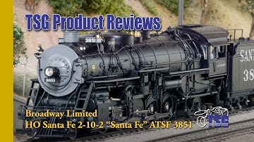 HO Scale 2-10-2 DCC ATSF Steam Locomotive Broadway Limited Product Review