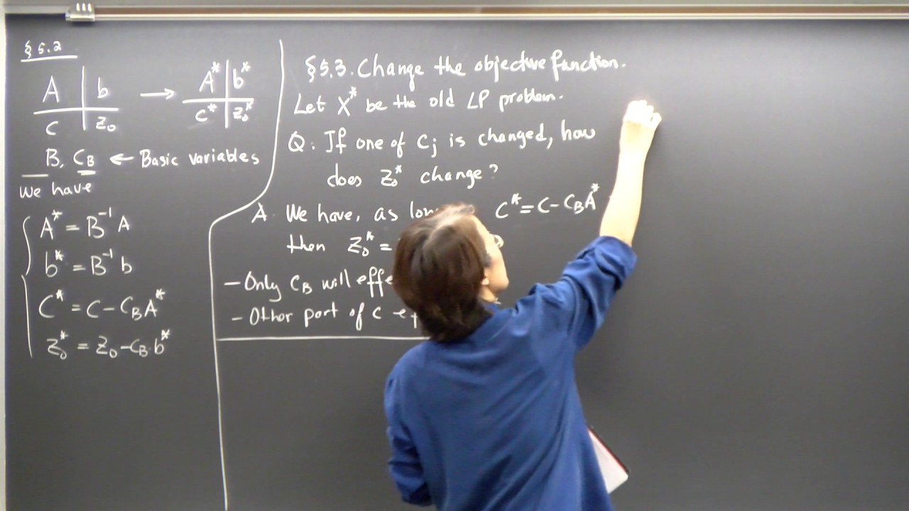 Linear Programming. Lecture 21. Change the objective function; Adding a ...