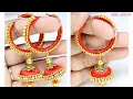 Silk Thread Hoop Jhumka ||DIY|| Red Hoop Jhumka by MISS. ARTOFY