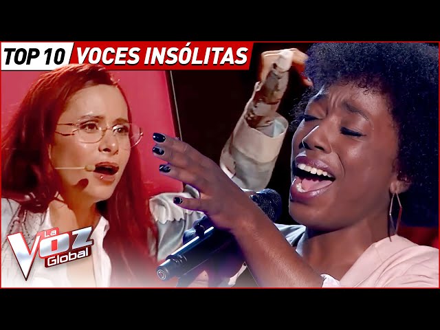 The most UNEXPECTED and UNUSUAL voices of The Voice class=