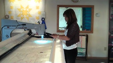 APQS Training Sherie on the Freedom Long Arm Machine