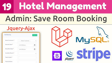 Laravel Full Course - Hotel Management System #19|Save Room Booking From Admin Panel|Jquery Ajax