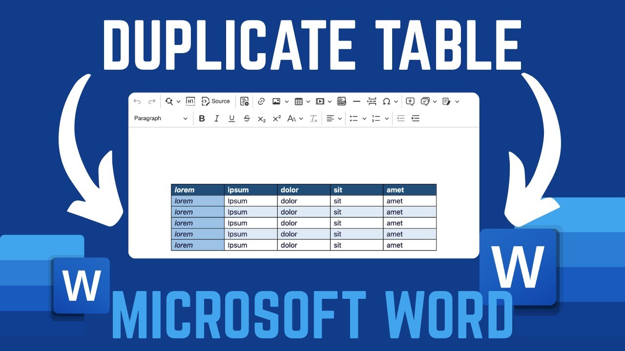 How To Copy And Duplicate Whole Table In Microsoft Word - YouTube