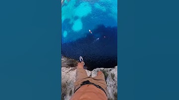Who else held their breath 😳 30m! #Insta360 #Insta360AcePro #cliffjumping #jump #pov #shorts #fyp