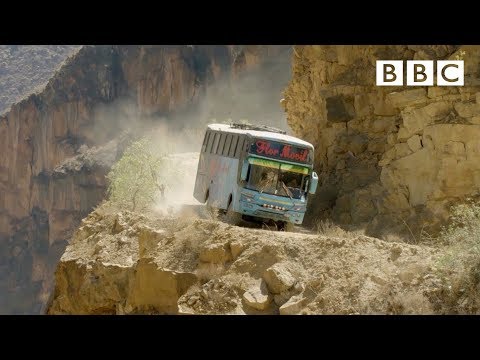 The world&rsquo;s most dangerous bus route 😱 | Mountain: Life at the Extreme - BBC
