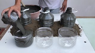 Simple and Creative - Ideas From Old Plastic Bottles And Cement // How To Make Smart Flower Pots