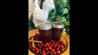 Christmas Jam  #countrymamamusings  #christmas #jam #cranberries #recipe #canning