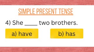 SIMPLE PRESENT TENSE | ENGLISH GRAMMAR QUIZ | SIMPLE PRESENT TENSE TEST | TENSES PRACTICE QUESTIONS