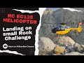 Yuxiang f06 rc ec135 eurocopter helicopter  small rock landing challenge