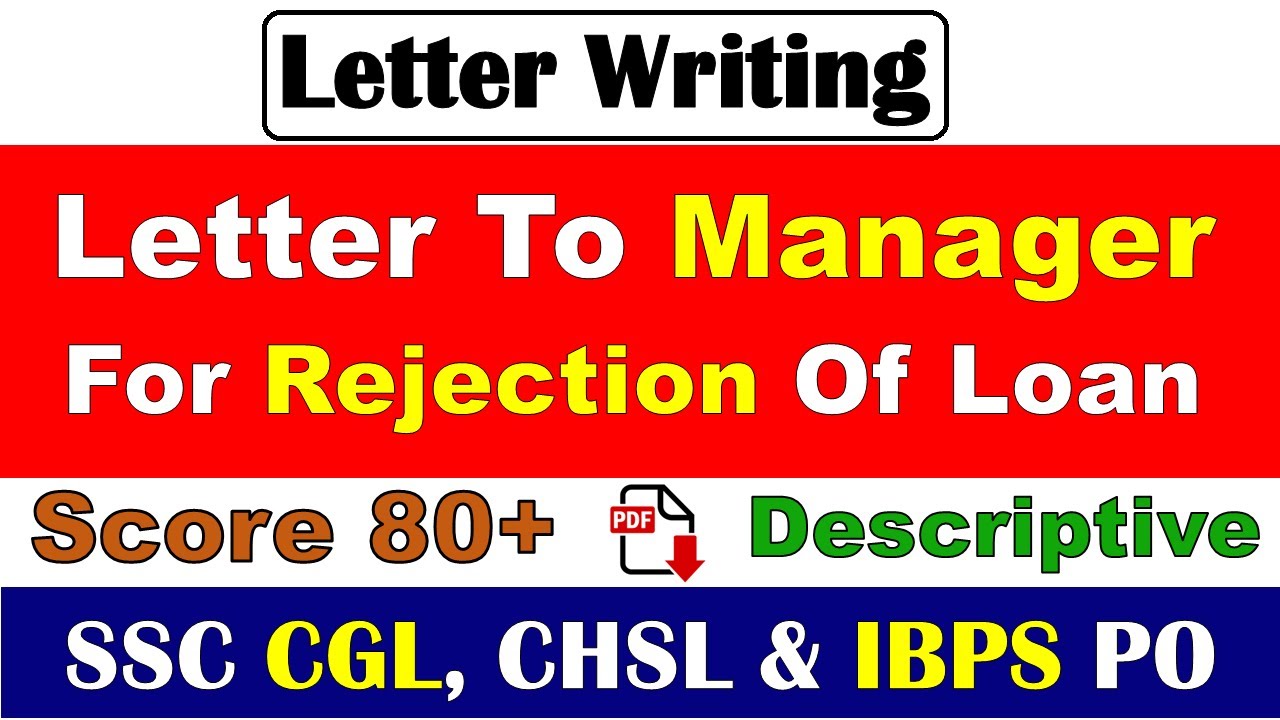 Complaint letter to the bank manager for rejection of loan ...