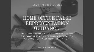 Home Office False Representation Guidance