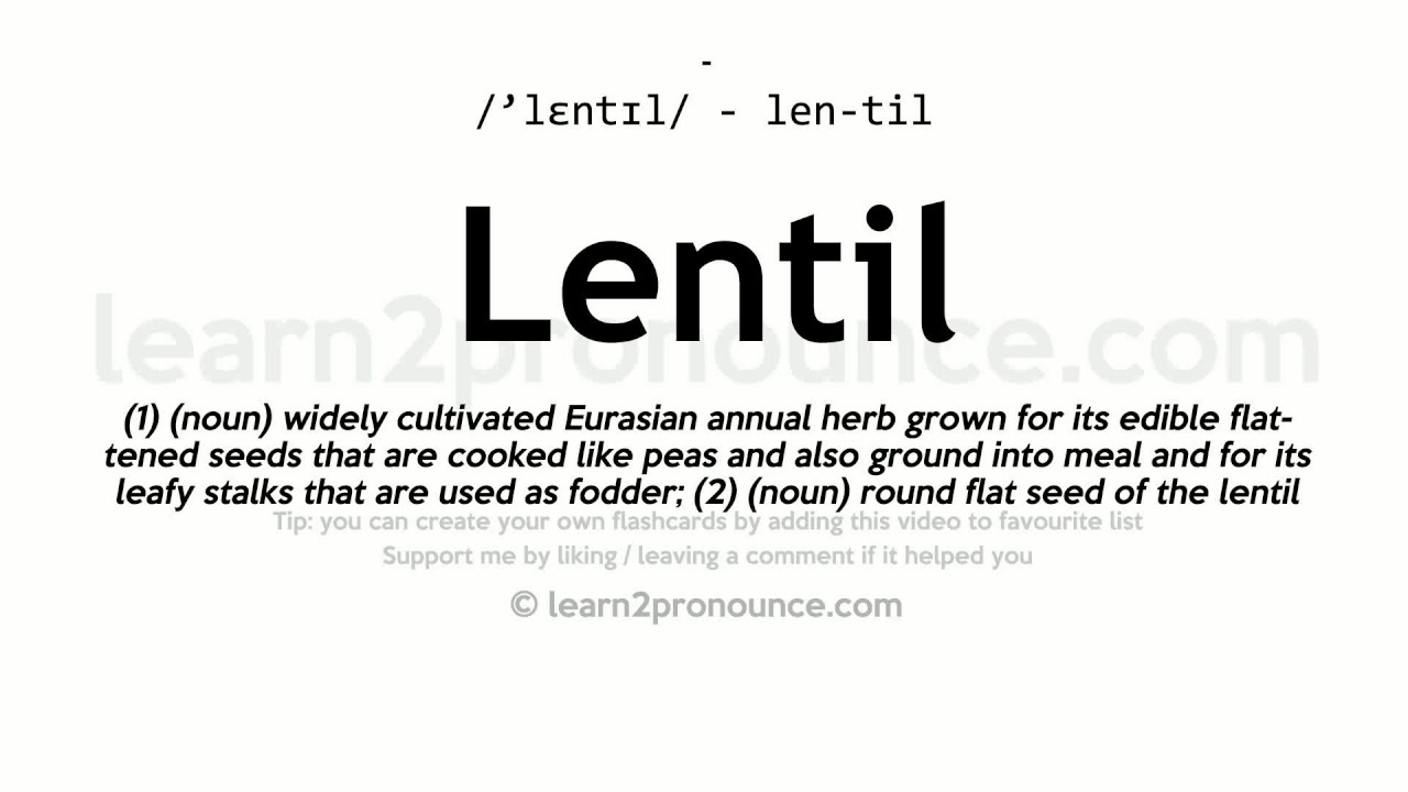 Pronunciation of Lentil Definition of Lentil YouTube
