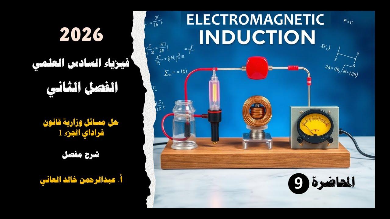 الفصل الثاني2026| المحاضرة9| الحث الكهرومغناطيسي| حل اسئلة وزارية قانون فرادادي الجزء 1