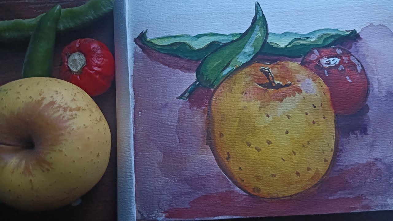 An Apple with vegetable 