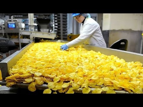 Awesome Automatic Potato Chips Making Machines | Amazing Skills Fast Workers in Food Processing