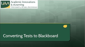 Converting Paper Tests to Blackboard