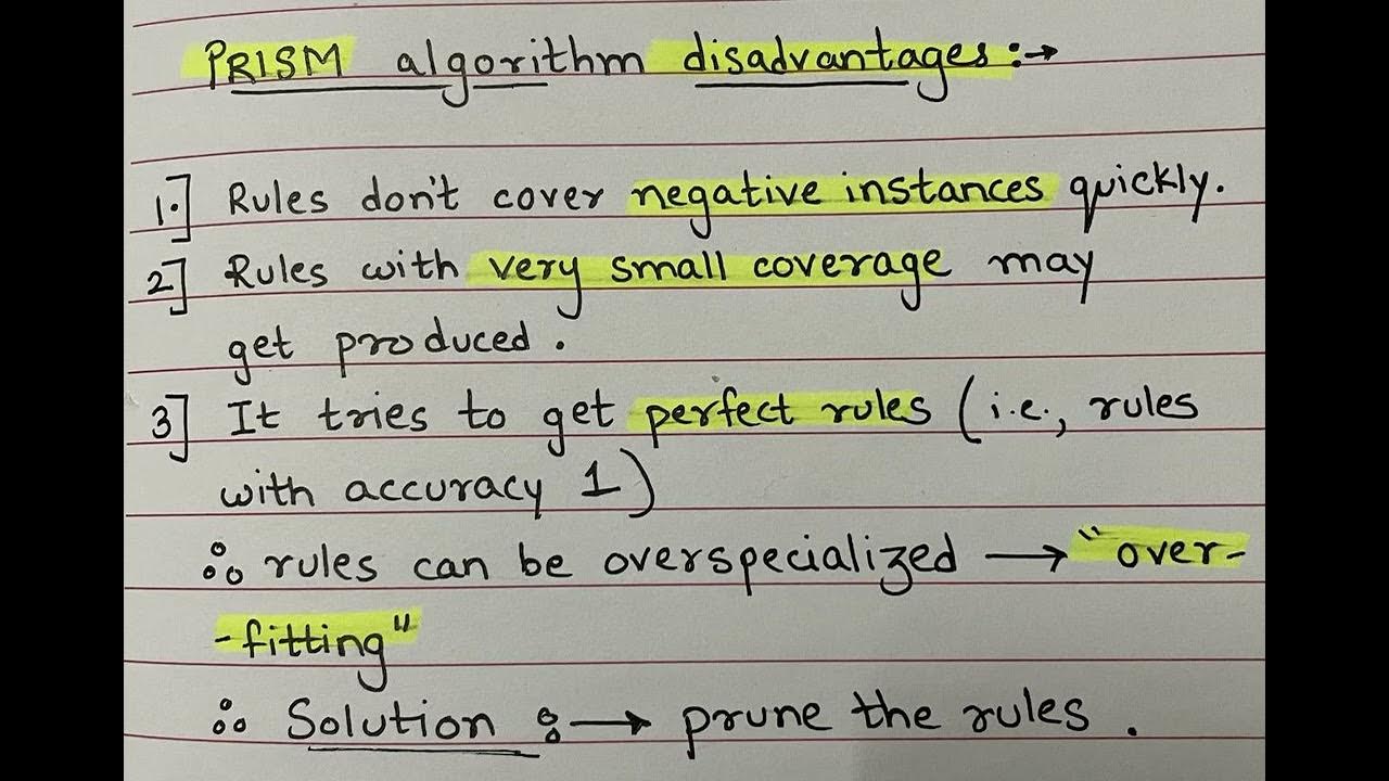 PRISM Algorithm Disadvantages [Data Mining] #dataminingalgorithm # ...
