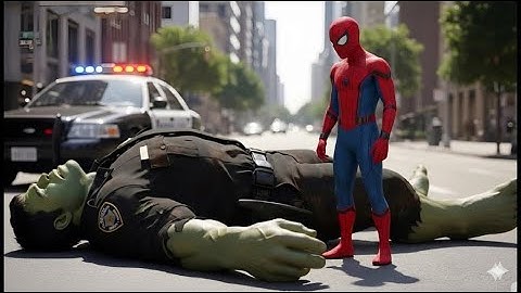Unexpected Team up: Spider-Man and what happened with hulk | Veo 3 AI superhero transformation
