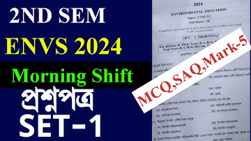 CU 2nd semester ENVS question Paper 2024 | 2nd sem ENVS question paper 2024 | 2nd semester ENVS CVAC