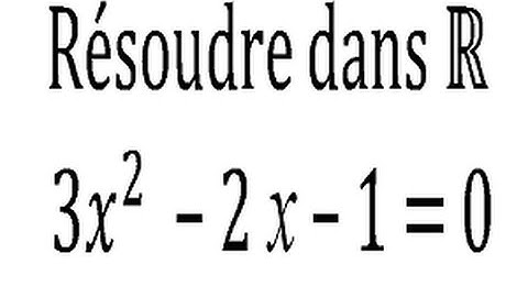 Équation du second degré - 1re