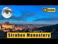 Strahov Monastery (Strahovský klášter), pivovar, Hradčany, Czech Republic, walking tour 4k HDR ASMR