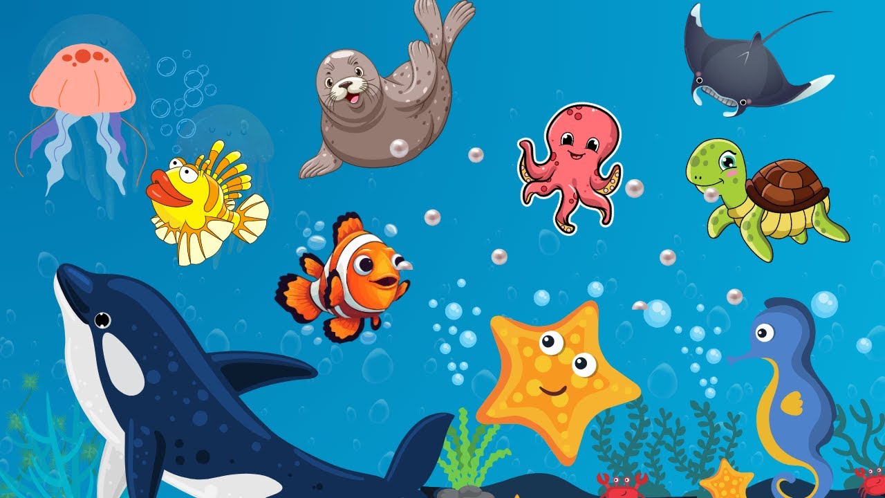 Sea Animals for Kids | Learn Ocean Animal Names & Sounds with Fun ...
