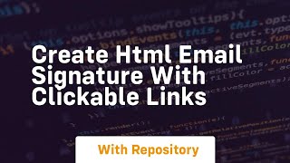 Create html email signature with clickable links