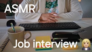 ASMR interview job agency, roleplay, recruiter, whispering, typing