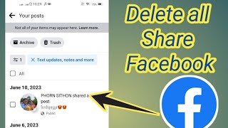 How to Delete all Share in Facebook @khlearning